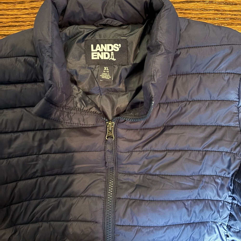 Lands’ End puffer jacket boys size XL 14-16y - Picture 4 of 7